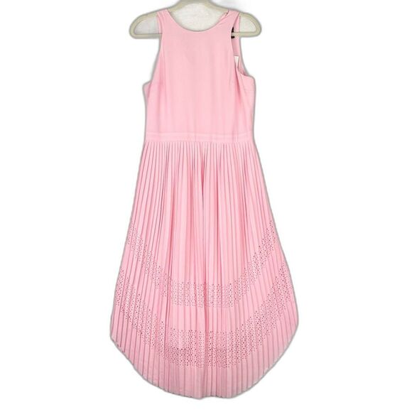 Banana Republic Pleated Laser Cut Midi Dress Size 6 NEW Pink Feminine Romantic - Picture 1 of 9